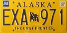 Alaska License Plate The Last Frontier with Black and Yelow Lettering