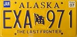Alaska License Plate The Last Frontier with Black and Yelow Lettering