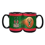 NBA Milwaukee Bucks 2 Pack 15oz Black SportsBall Mug