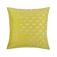 Blissliving Home Latham Hemp Pillow, Yellow, 18 by 18 Inches