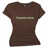 Flirty Diva Tees Woman's SoftStyle T-Shirt-A Thankful Mom-Brown-Pearl Green
