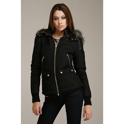 Juicy Couture Black Hooded Coat
