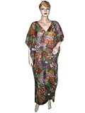 Lounge Wear Womens New Lightweight Sheer Cotton Cover Up Kaftan Dress Caftan Poncho