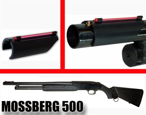 Mossberg 500 Remington 870 Universal Snap on 12 20ga Fiber Optics Clamp on Sight RED