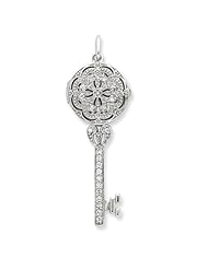 Sterling Silver CZ Key Locket