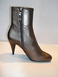 PRADA Metallic Ankle Boot w/ Logo in Grafite