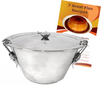 Flan Mold Conic Shaped. Stainless Steel. 1 quart capacity. FREE flan recipes included