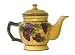 CERAMIC TEA POT, TEA-FOR-ONE TUSCANY GRAPE WINE DECOR