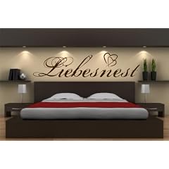 Wandtattoo "Liebesnest" Schlafzimmer Wandaufkleber, Wandbild freie Farbwahl Gr��e: 160x37cm