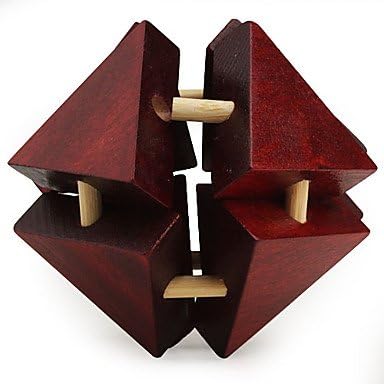 MWV Wooden IQ Brain Teasr Octahedral Lock IQ Puzzle Magic Cube