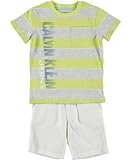 Calvin Klein Boys 2-7 Striped Tee With Short Set, Yellow, 2T