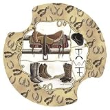 Set of Two Saddle Up Carster Car Drink Coasters - Style DDJ14 by Gift Warehouse