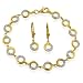 0.25ctw. Diamond & Two-Tone Sterling Silver Bracelet and Earrings Set
