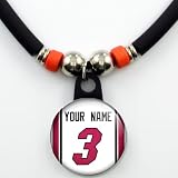 Miami Heat Basketball Jersey Necklace Personalized with Your Name and Number