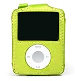 Apple 3rd Generation iPod Nano 4gb 8gb Video Premium Leather Flip Carrying Case with Belt Clip And Bundle with 3 Piece Shield Protector - Available in 5 Colors (VER2.0-GREEN) (MP3 Player NOT Included)
