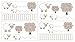 Sweet Jojo Designs 4-Piece Little Lamb Baby and Kids Wall Decal Stickers
