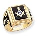 14k Mens Masonic Ring - Size 10 - JewelryWeb