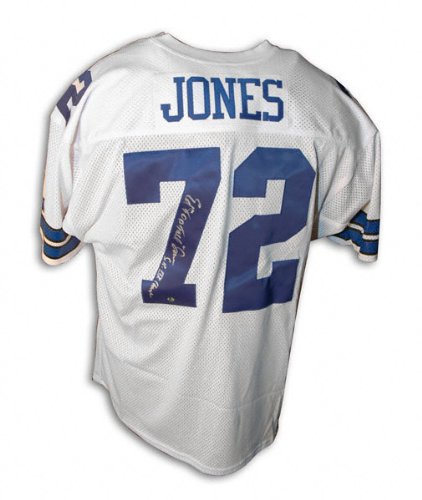 Ed ''Too Tall'' Jones Autographed White Throwback Jersey with ''SB XXII Champs'' Inscription