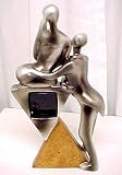 Abstract Art Deco Figural Table Clock Mantel Couple