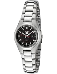 Seiko Womens SYMC27 Seiko 5 Automatic Black Dial Stainless Steel Watch