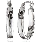 ELLE Jewelry Hammered Hoop Sterling Silver Ear