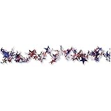Creative Converting Patriotic Stars Spiral Wire Garland, 25-Feet