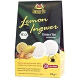 Lawrence Tea Pads Lemon-Ingwer, aromatisierter Bio Grner Tee (20 Teepads)  from Lawrence Tea