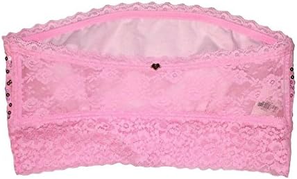 Victoria's Secret Pink Sequin Lace Bandeau Bra Crop Top L