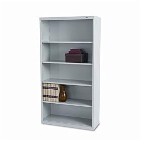 TENNSCO Metal Bookcase, 5 Shelves, 34-1 2w x 13-1 2d x 66h, Light Gray by Tennsco Corp.