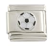 SilverBin Enamel Paint Sports Theme Soccer Ball Stainless Steel Italian Charm Link