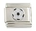SilverBin Enamel Paint Sports Theme Soccer Ball Stainless Steel Italian Charm Link