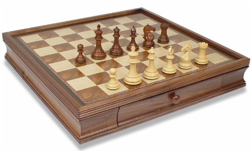 41rayt3xfQL Fierce Knight in Golden Rosewood with Chess Case   3.5 King