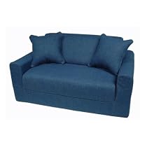 Denim Sofa with 2 Pillows