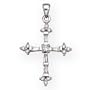 Sterling Silver 1/2 ct. Round and Baguette Shaped Cubic Zirconia Cross Pendant with Chain