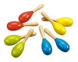 Pin Toy Pair of Wooden Baby Maracas Rattles (Random Colour Sent)