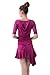 Colorfulworldstore ladies Latin salsa cha cha tango Ballroom Dance Dress-mesh sleeves+Slim Irregular unilateral