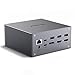 TOTU USB-C 4K Triple Display Docking Station with Charging Support for Windows USB C Thunderbolt 3 Systems (2 HDMI,DP,7 USB Ports, 60W USB PD),macOS only Support Mirror Display