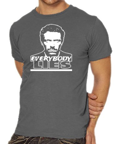 Touchlines Unisex/Herren T-Shirt Dr House - Everybody Lies, darkgrey/white, XL, B1542 Preisvergleich