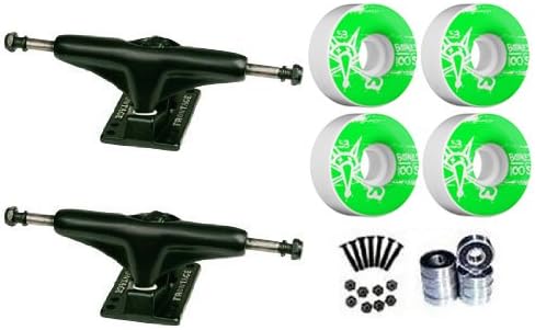 Frontage Pro Black Skateboard Deck Trucks Package Bones 53mm Wheels Abec 7 Bearings