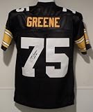 Joe Greene Autographed Pittsburgh Steelers Reebok EQT Black Jersey w/HOF 87