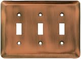 Buy Liberty Hardware 64377 Stamped Round Triple Switch Wall Plate Antique Copper