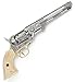 Civil War Model 1851 Naval Pistol with Engraved Silver Tone Finish and Faux Ivory Gri...