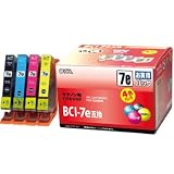 OHM インクカートリッジ BCI-7e 互換 インクセット 4P キャノン用 INK-C7E-4P