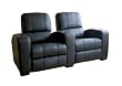 Leather Home Theater Recliner Set of Two in Black