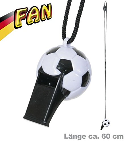 Trillerpfeife Fußball Fussball FAN an ca. 60 cm mit Schnur