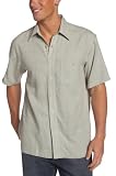 Ron Chereskin Men's Washable Linen Windowpane Short Sleeve Shirt