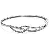 14k White Gold Diamond Journey Bangle Bracelet (1 3 cttw, H-I Color, I1 Clarity)