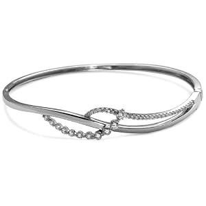 14k White Gold Diamond Journey Bangle Bracelet (1 3 cttw, H-I Color, I1... by