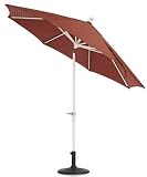 Outdoor Living : 11' Auto-tilt Umbrella White Harwood Crmsn S
