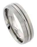 Titanium 7 mm (over 1/4) Band with Convex Polished Center and Frosted Edges